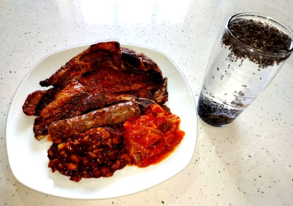 high protein dinner for weight loss after 40 with grilled meat beans and tomato relish